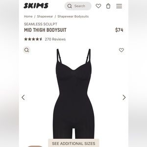 SKIMS SEAMLESS SCULPT MID THIGH BODYSUIT